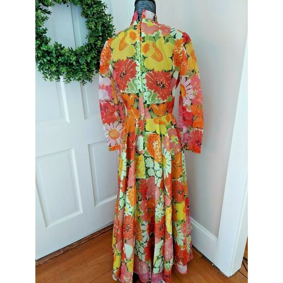 Vintage California Calliope Floral Dress-XS / S - Picture 2 of 10